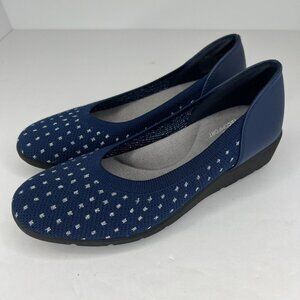Croft & Barrow Womens 25645 Blue Tecomfort Kiwi Knit Size 5 Slip-On Flats